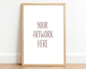 Vertical Wood Frame Mockup, Modern 2:3 Ratio (Digital Download)