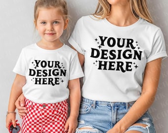 Mommy and Me Bella Canvas 3001 Mockup: Muttertags T-Shirt (Digitaler Download)