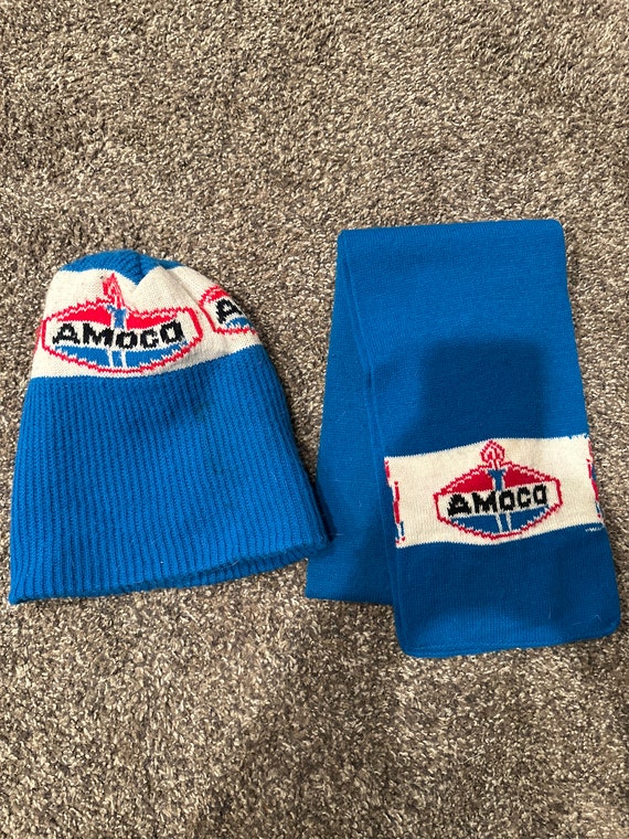 Vintage 70’s 80’s - Amoco Stocking Cap and Scarf P
