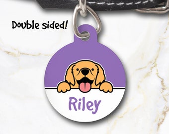 Golden Retriever Labrador Dog Tag - Handmade - Double Sided Dog ID Name Tag