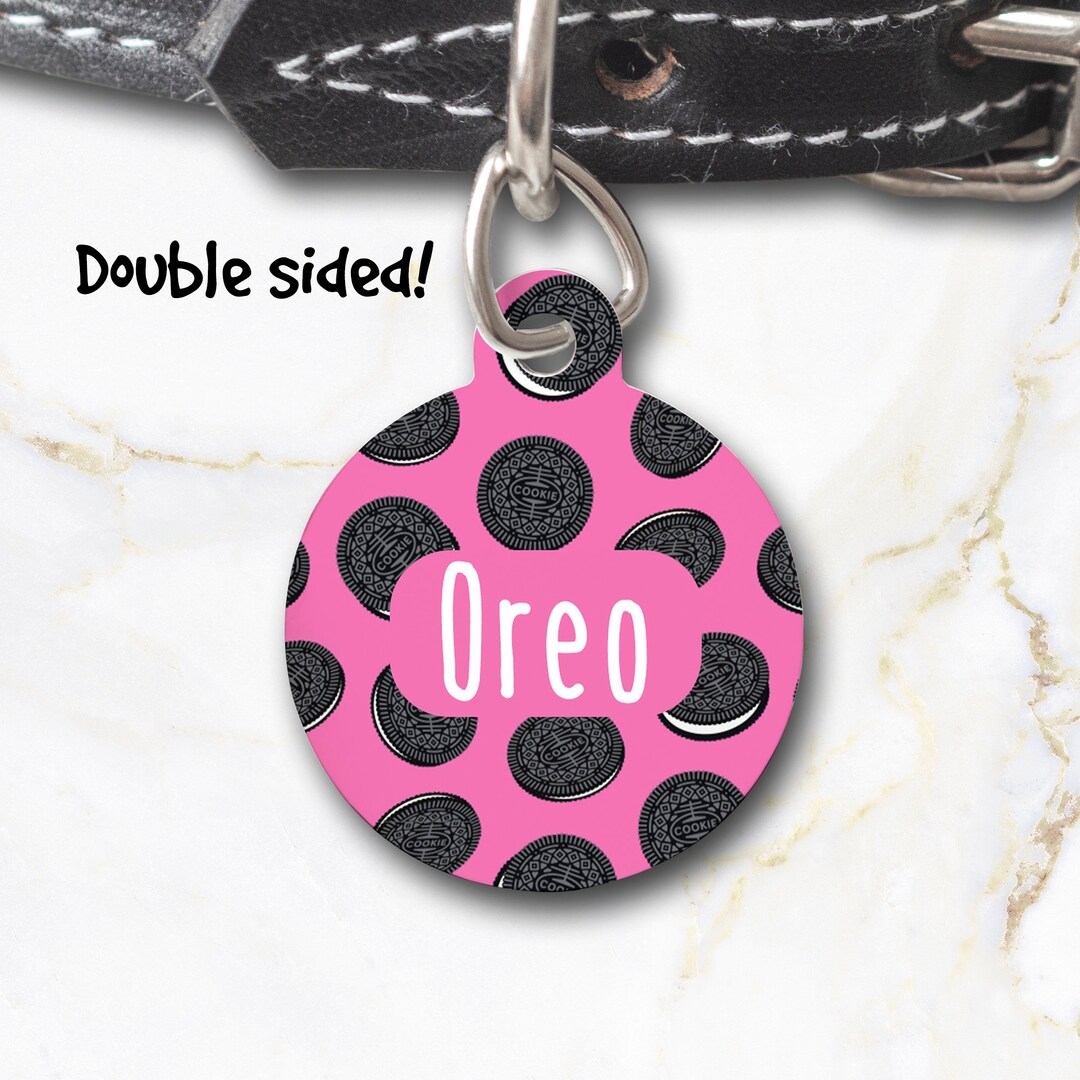 Cream Cookie Dog Name Tag Double sided Handmade Durable Etsy