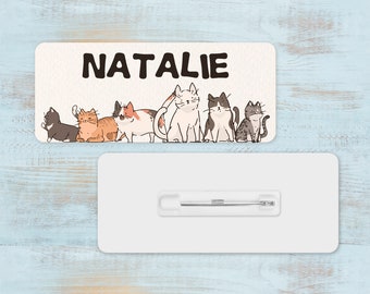 Cat Name Badge - Handmade ID Tag - Custom Made To Order - Vet Nurse Teacher Doctor Name Tag