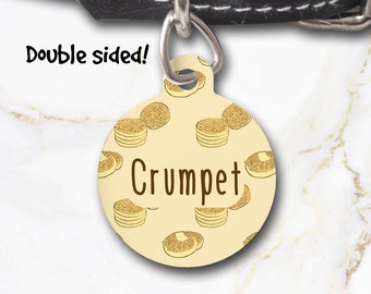 Crumpet Dog Tag - Handmade - Double Sided Cat Dog Pet Name Tag