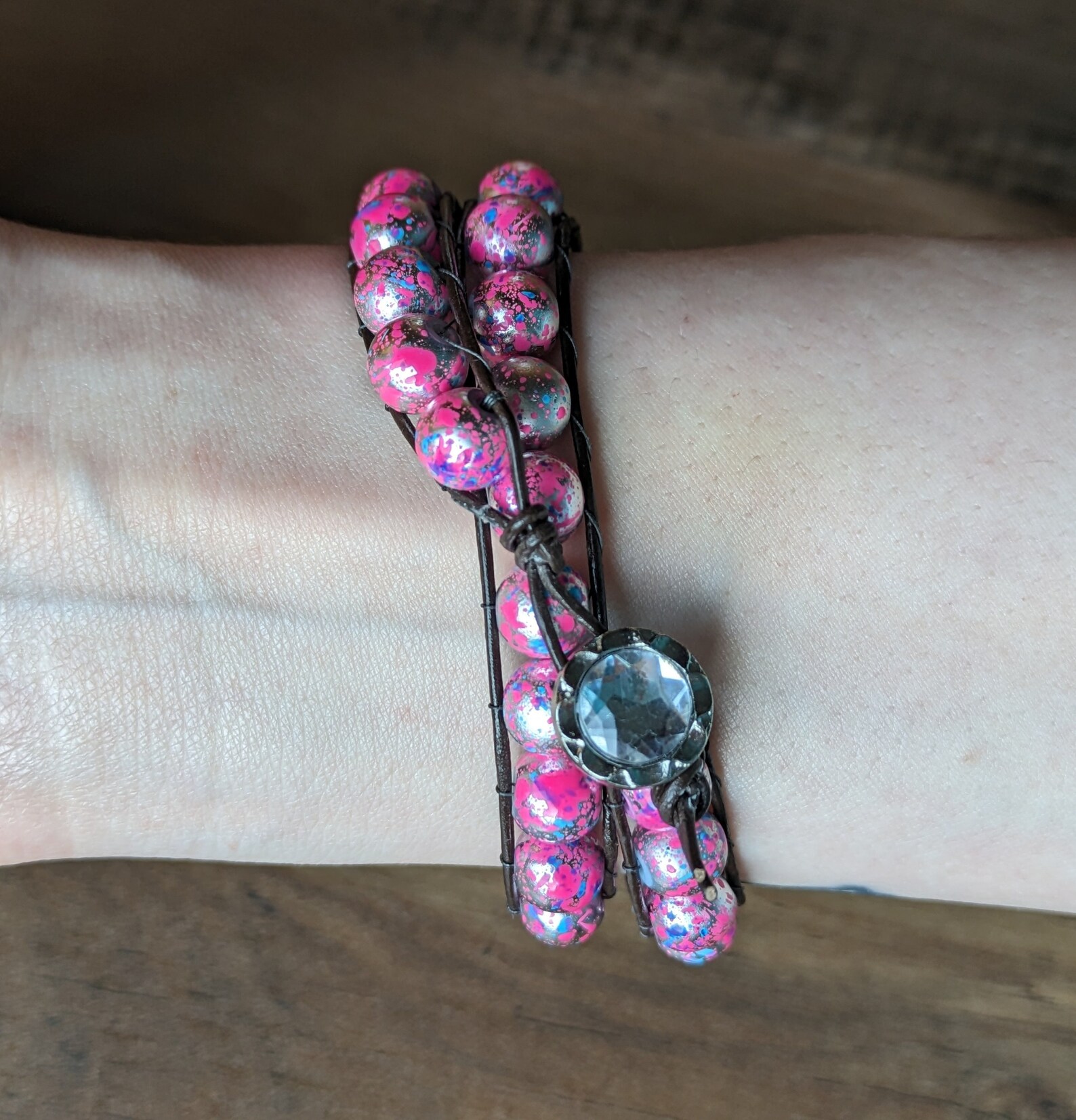Genuine Bracelet  in Hot Pink