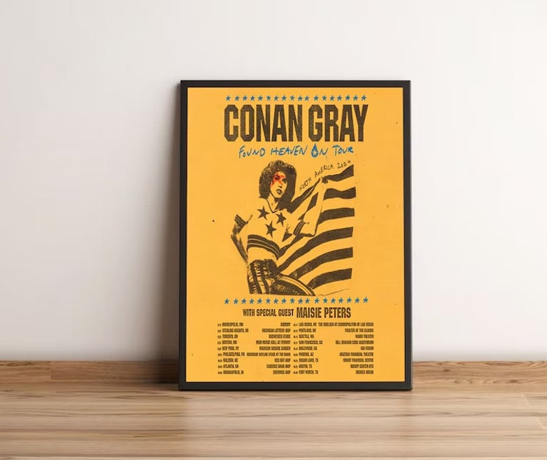 Conan Gray Found Heaven 2024 Tour Poster, Wall Decor, Conan Gray Tour North America 2024 Poster