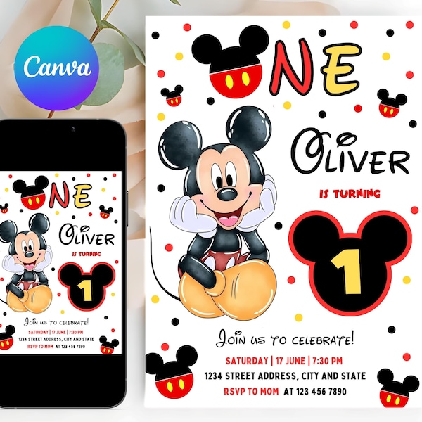 Mickey Mouse 1st Birthday - Etsy