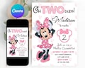 Editable Oh TWOdles Birthday Invitation Digital 2nd Birthday Cute Mouse Second Birthday Invite Oh Twodles Invitation Boho Minnie Invite