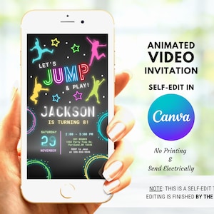DIY Birthday Invitation Video, Self-edit Animated Video Party Invite, Editable Invitation Template, Edit in Canva, Party Invites for Kids
