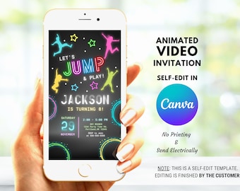 DIY Birthday Invitation Video, Self-edit Animated Video Party Invite, Editable Invitation Template, Edit in Canva, Party Invites for Kids