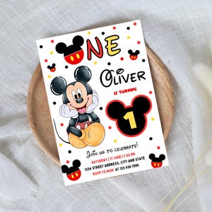Editable Mickey Mouse Birthday Invitation, Printable Invitation Mickey ...