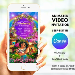 DIY Birthday Invitation Video, Self-edit Animated Video Party Invite, Editable Invitation Template, Edit in Canva, Party Invites for Kids