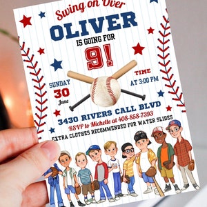 Editable Baseball Sandlot Birthday Invitation, Baseball Summer Invites ...