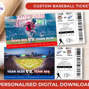 Individuelles Replika Baseball Ticket Geschenk - Perfekte Möglichkeit, digitale Baseball Tickets zu verschenken!