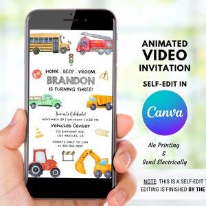 DIY Birthday Invitation Video, Self-edit Animated Video Party Invite, Editable Invitation Template, Edit in Canva, Party Invites for Kids
