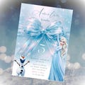 Frozen Birthday Invitation Template, Princess Elsa Girl Invite, Editable Canva, Instant Download, Digital Evite, Printable product logo