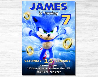 Editable Birthday Invitation, Super Hedgehog Kids Party E-invite, Hedgehog Thunder, Birthday Digital Invitation for Boys, Editable Canva