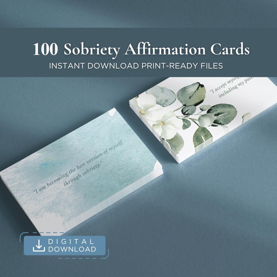 Sobriety Affirmation Cards, Sobriety Gift. Addiction Coping Skills ...