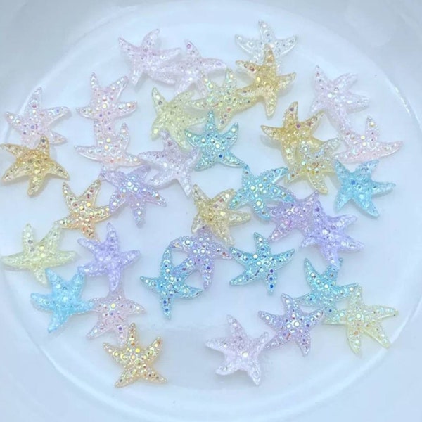 10 Shiny Starfish Charms Nail Art Embellishments