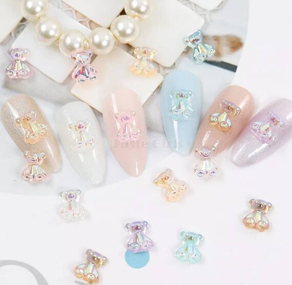 12 Mini Gummy Bear Nail Charms 