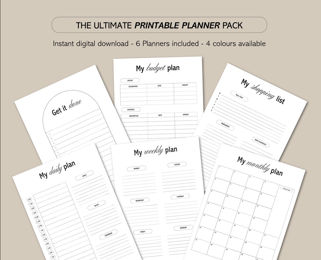 The Ultimate Planner Bundle: Downloadable Planners. Daily Planner ...