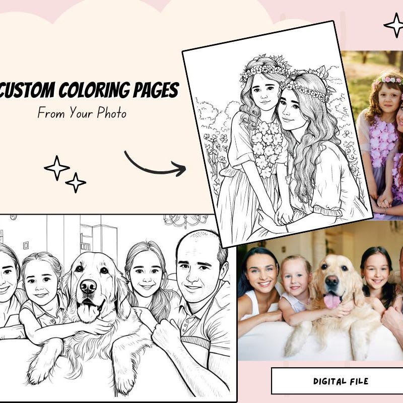 Personalized Coloring Pages Template - Etsy