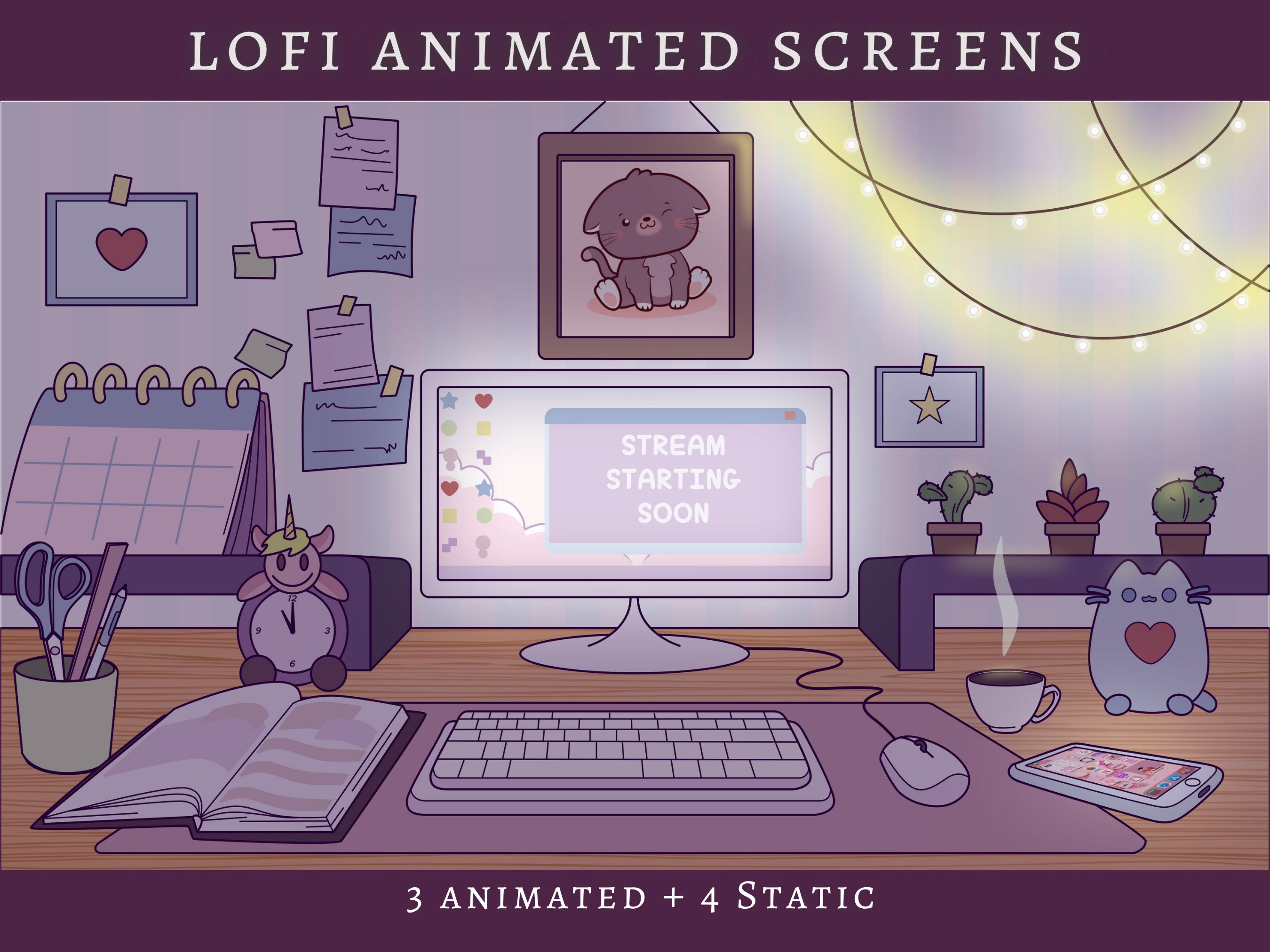 5x Animated Lofi Gaming Room Twitch Screen / Lofi Aesthetic -  Finland