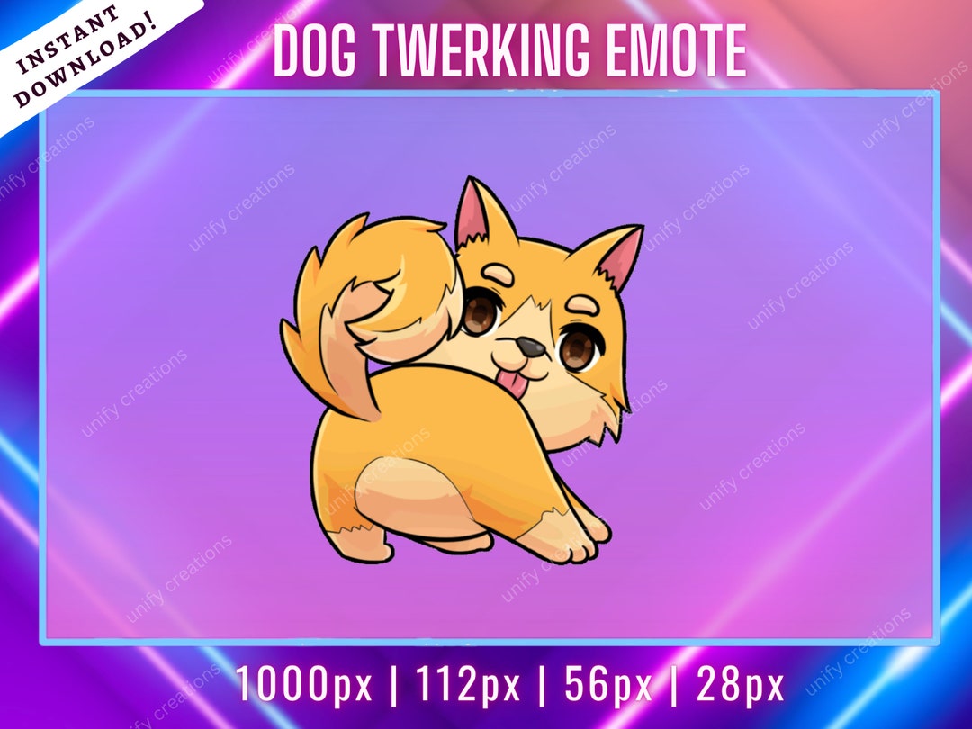 Dog Twerking Animated Emote, Cute Dog Emote for Twitch, Discord and