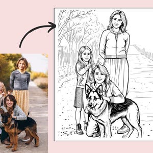 5 páginas personalizadas para colorear, foto personalizada para colorear, libro para colorear imprimible, regalo para niños, regalo para el primer Día del Padre (digital) imagen 8