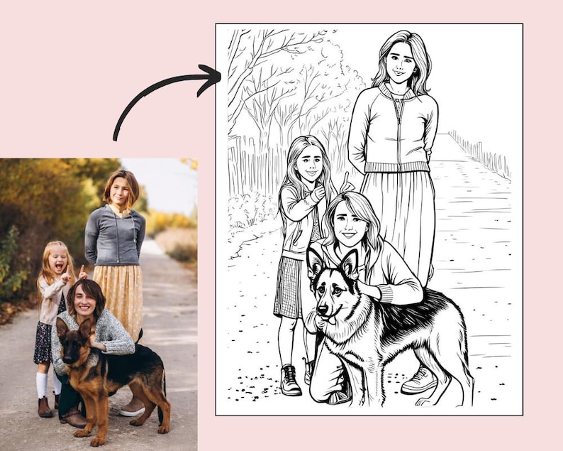 5 páginas personalizadas para colorear, foto personalizada para colorear, libro para colorear imprimible, regalo para niños, regalo para el primer Día del Padre (digital) imagen 8