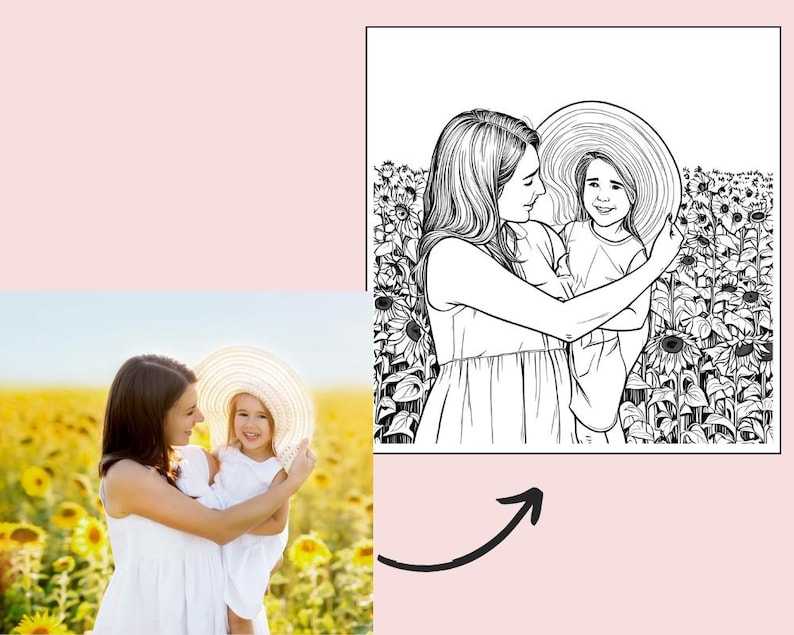 5 páginas personalizadas para colorear, foto personalizada para colorear, libro para colorear imprimible, regalo para niños, regalo para el primer Día del Padre (digital) imagen 9