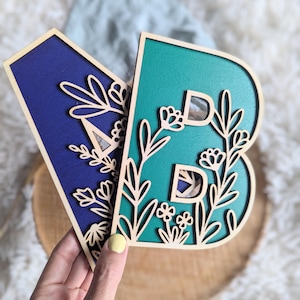 Wildflower Wall Art | Custom Name Decor | Floral Letter | Girls Room Sign | Wooden Name Sign | Personalized Sign | Alphabet Set | Wooden