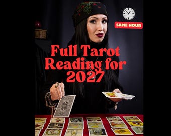 Lettura annuale dei tarocchi per il 2027, consulto psichico per 12 mesi, previsioni su amore e carriera, tutto in un'unica ora.