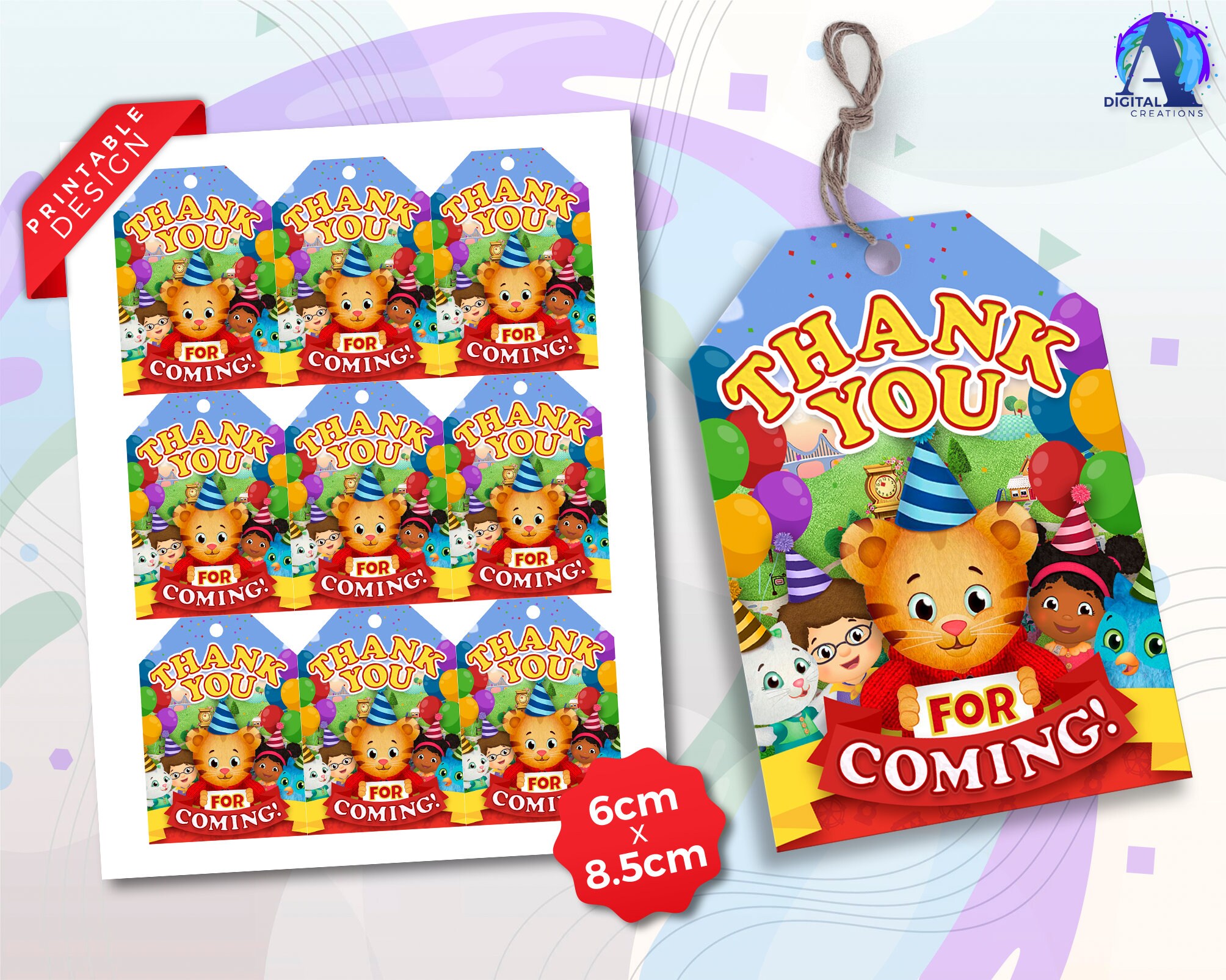 Daniel Tiger's Favor Tag Printable Favor Tags Daniel - Etsy