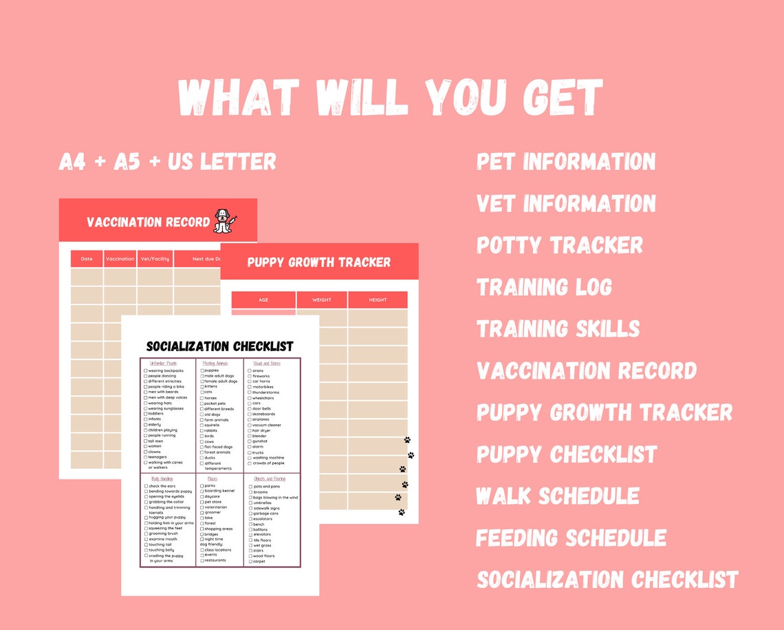 Package Puppy Socialization Printable Checklist Dog Tracker - Etsy