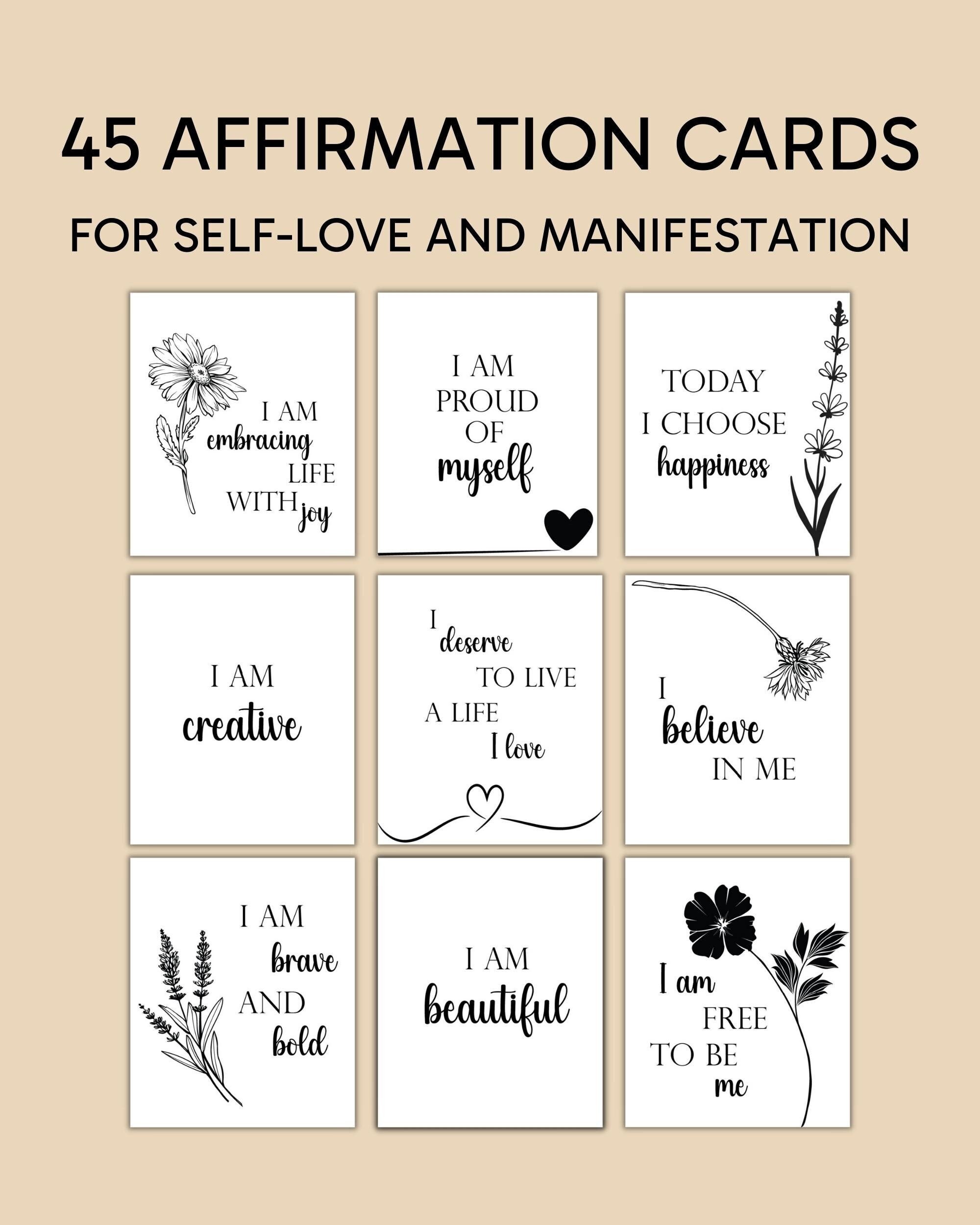 Positive Affirmation Card Deck Vision Board Printables Cards - Etsy