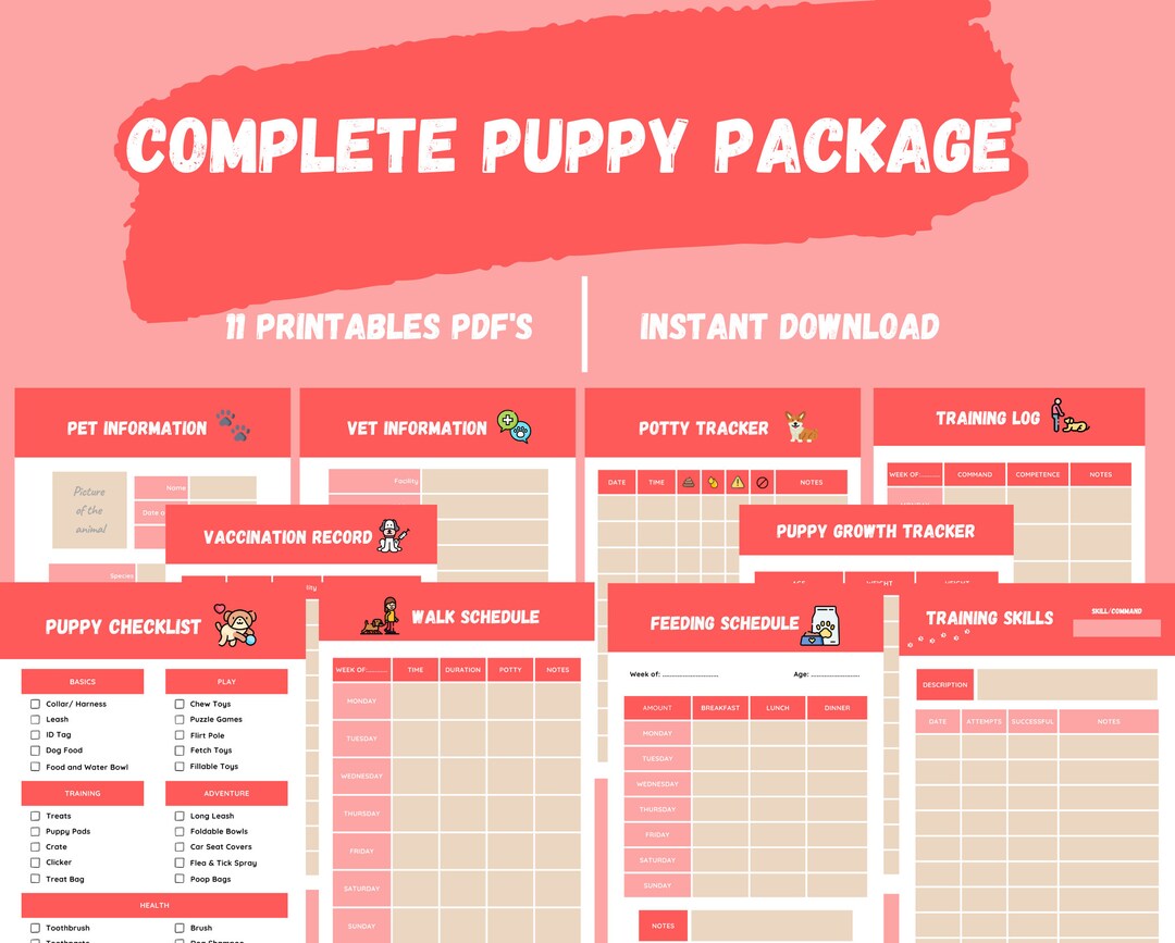 Package Puppy Socialization Printable Checklist Dog Tracker - Etsy