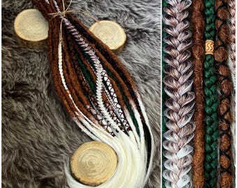 Ginger Ombre Synthetic Dreadlocks: Boho Braids with Beads