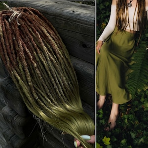 Ginger synthetic dreads Green dreads Boho dreadlocks Double ended dreadlock Dreadlock extensions Single ended dreadlocks Viking dreads