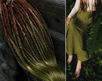 Ginger synthetic dreads Green dreads Boho dreadlocks Double ended dreadlock Dreadlock extensions Single ended dreadlocks Viking dreads