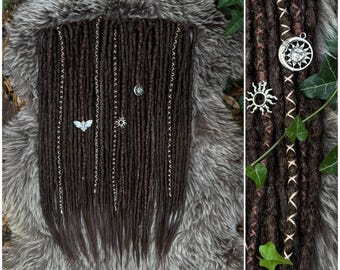 Dark Brown Boho Dreadlock Extensions: Crochet Synthetic Dreads
