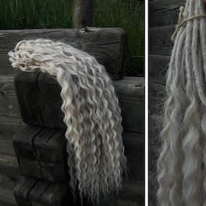Synthetic crochet wavy dreads Blonde dread  Bohemian wavy dread extension Dreadlocks extension Set of platinum blonde dreads Full set