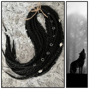 Zwarte synthetische dreads Mix van dubbele dreadlocks en vlechten Synthetische vlechten Dreadlock-extensies Volledige set gehaakte dreadlocks