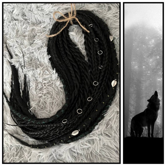 Black synthetic dreads Mix of double ended dreads and de braids Synthetic braids Dreadlock extensions Full set Crochet dreadlocks