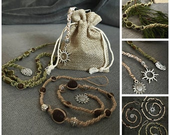 Macrame Dreadlock Wrap: Boho Hippie Hair Jewelry