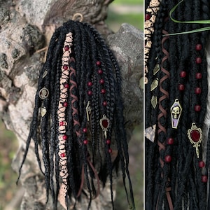 Gothic dreads Viking synthetic dreadlocks Black dreads Double ended dreadlock Single ended dreads Dreadlock extensions Witchy dreadlocks