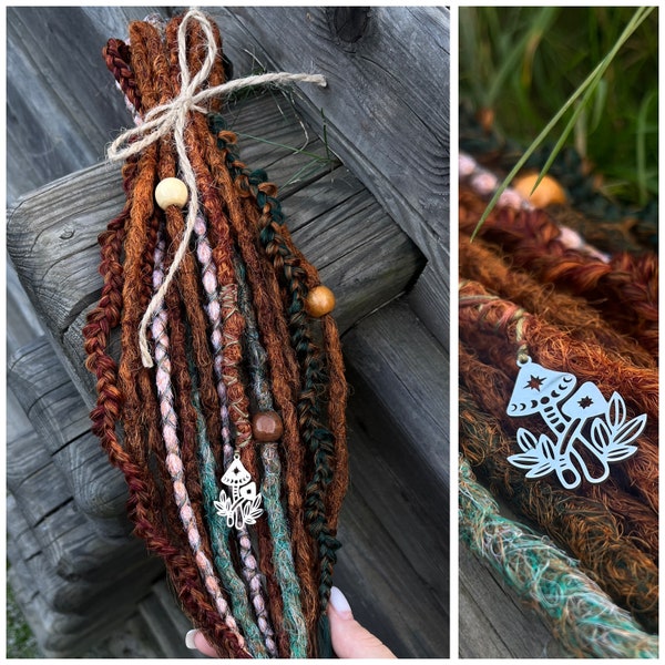 Boho dreadlocks Ginger synthetic dreads Double ended dreadlock extension Synthetic dread Green dreads Single ended dreads Crochet dreads