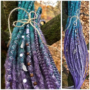 Purple dreadlock extensions Synthetic dreads Double ended dreadlock Viking dread extension Dreads extension full set Purple synthetic braids
