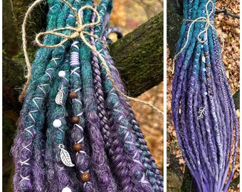 Purple dreadlock extensions Synthetic dreads Double ended dreadlock Viking dread extension Dreads extension full set Purple synthetic braids