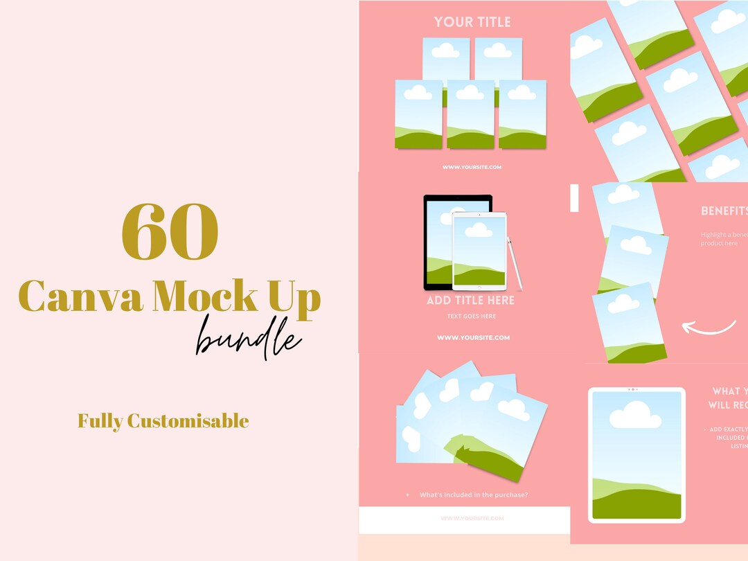 60 Digital Planner Etsy Listing Mockup for Selling Products