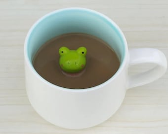 Taza de cerámica con diseño de rana 3D, taza de café con dibujos animados